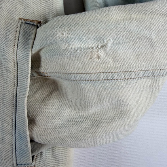 POLO RALPH LAUREN Stonewashed Destressed Denim Trucker Jacket Mens Size L - Picture 8 of 10